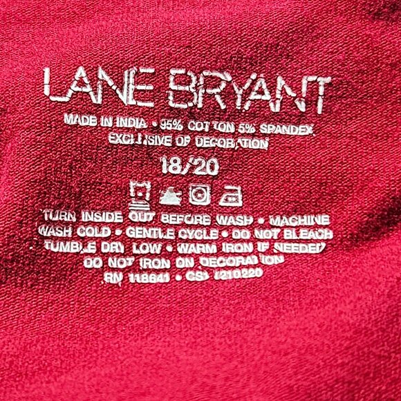 Lane Bryant Red Beaded Scoop Neck Top Womens Plus Size 18 20 Holiday Blouse - Picture 4 of 5